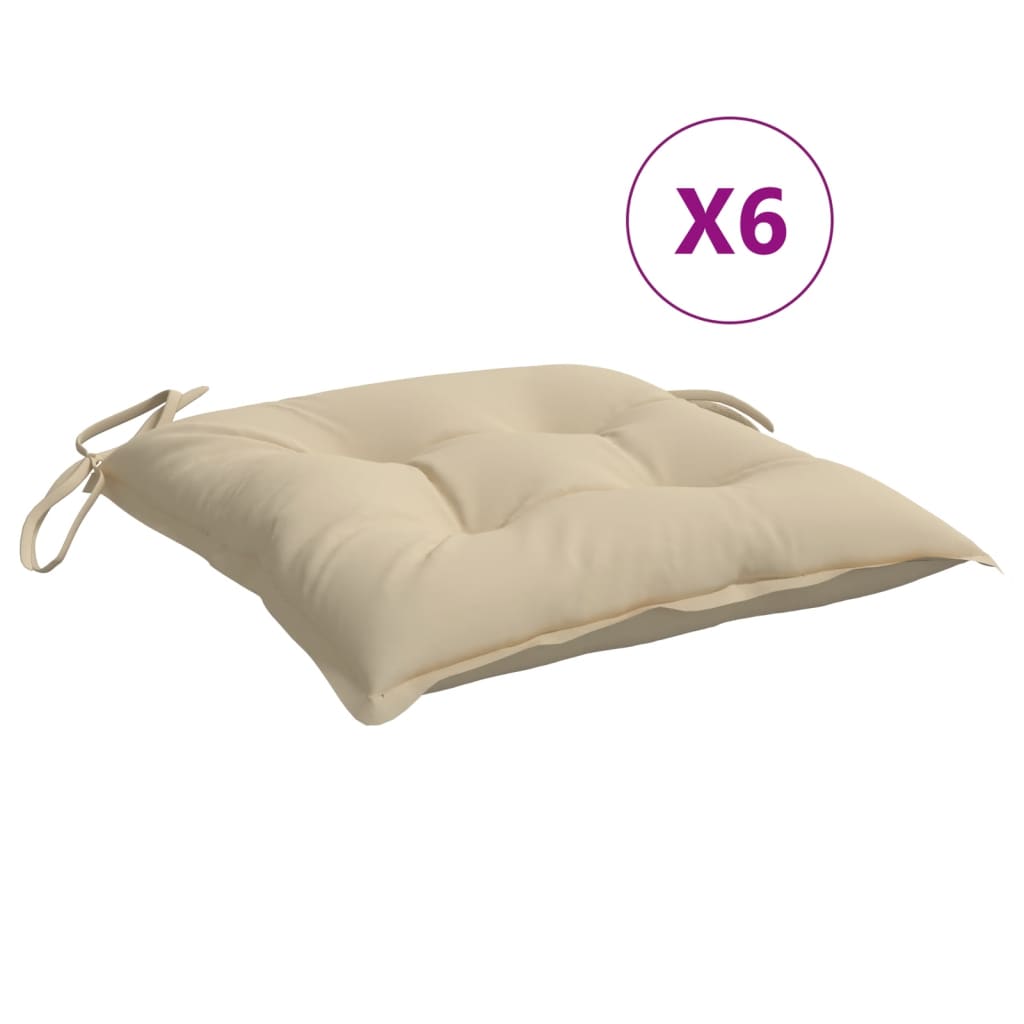 Palldynor 6 st beige 50x50x7 cm oxfordtyg