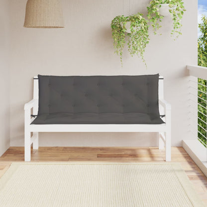 Bänkdynor för trädgården 2st antracit 150x50x7cm oxfordtyg