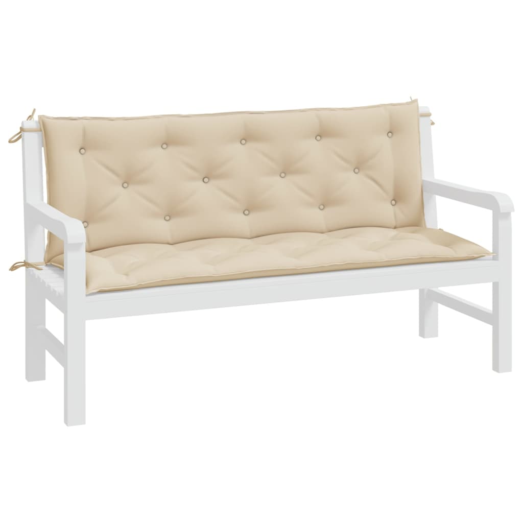 Bänkdynor för trädgården 2st beige 150x50x7cm oxfordtyg