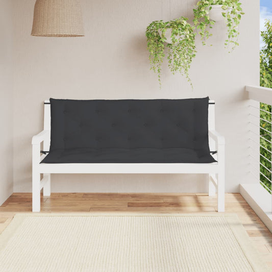 Bänkdynor för trädgården 2st svart 150x50x7cm oxfordtyg