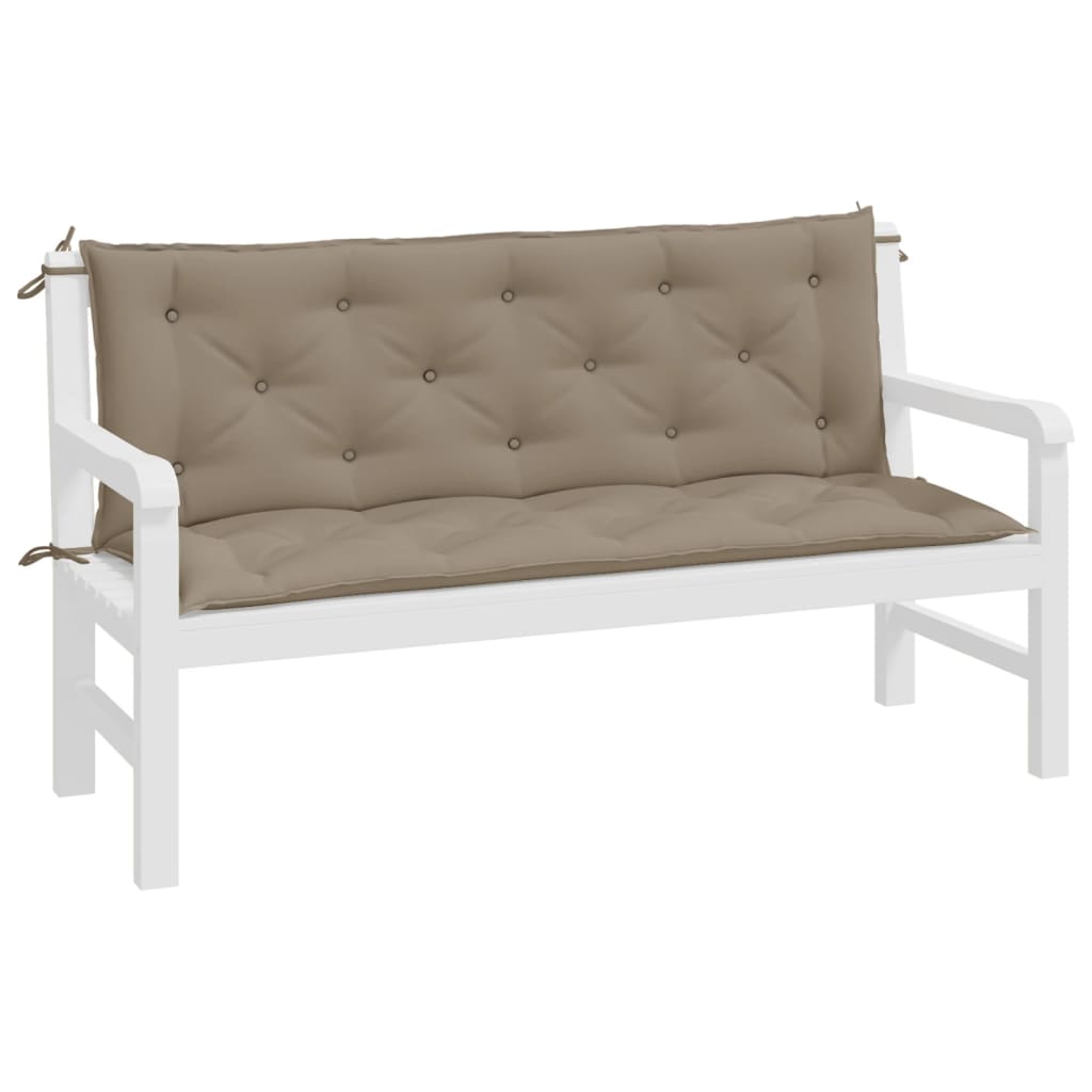 Bänkdynor för trädgården 2st Taupe 150x50x7cm oxfordtyg