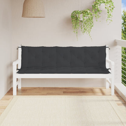 Bänkdynor för trädgården 2st svart 180x50x7cm oxfordtyg