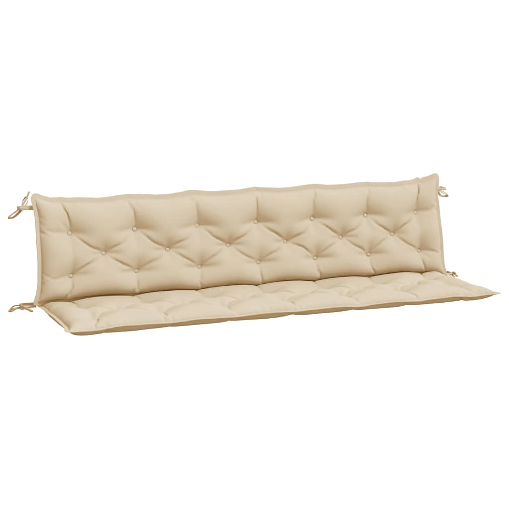 Bänkdynor för trädgården 2st beige 200x50x7cm oxfordtyg