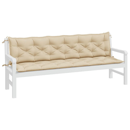 Bänkdynor för trädgården 2st beige 200x50x7cm oxfordtyg