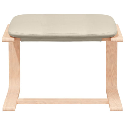 Vilstol med fotpall gräddvit Tyg