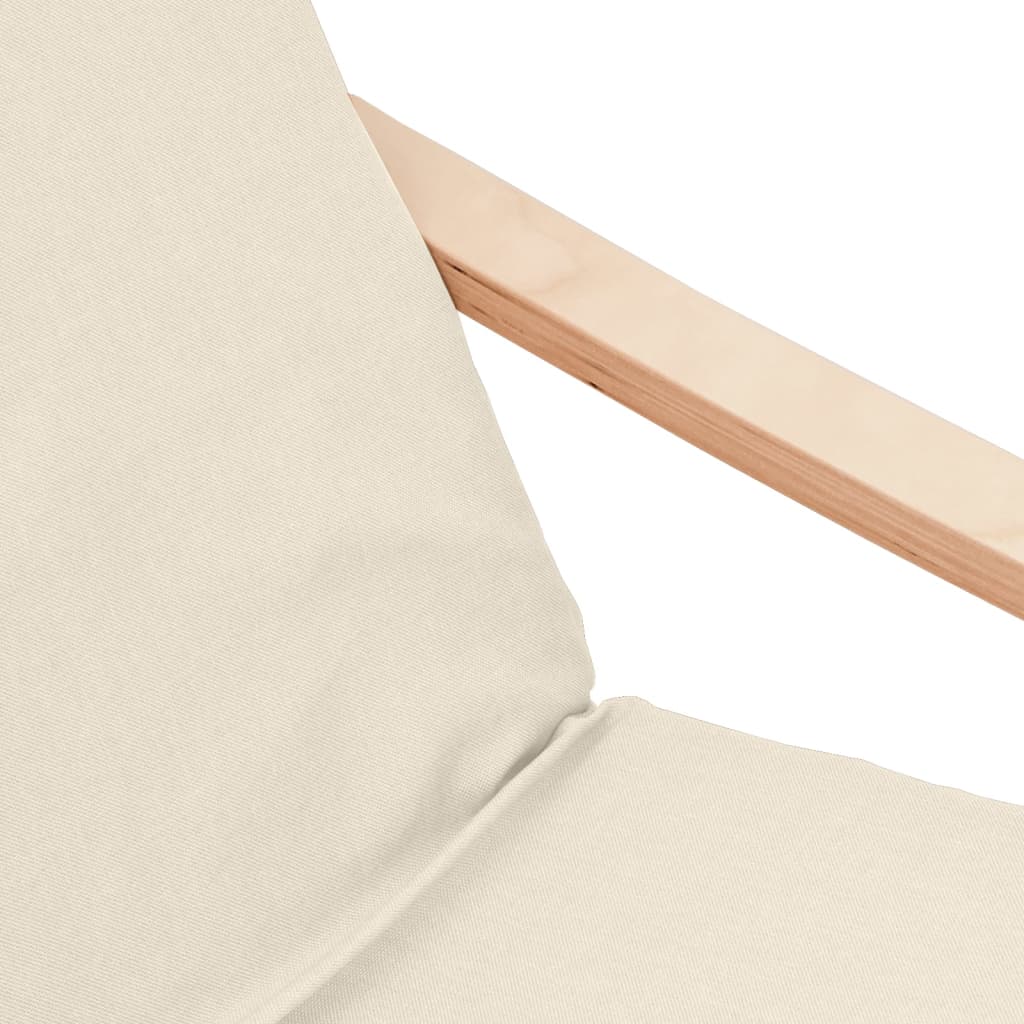 Vilstol med fotpall gräddvit Tyg