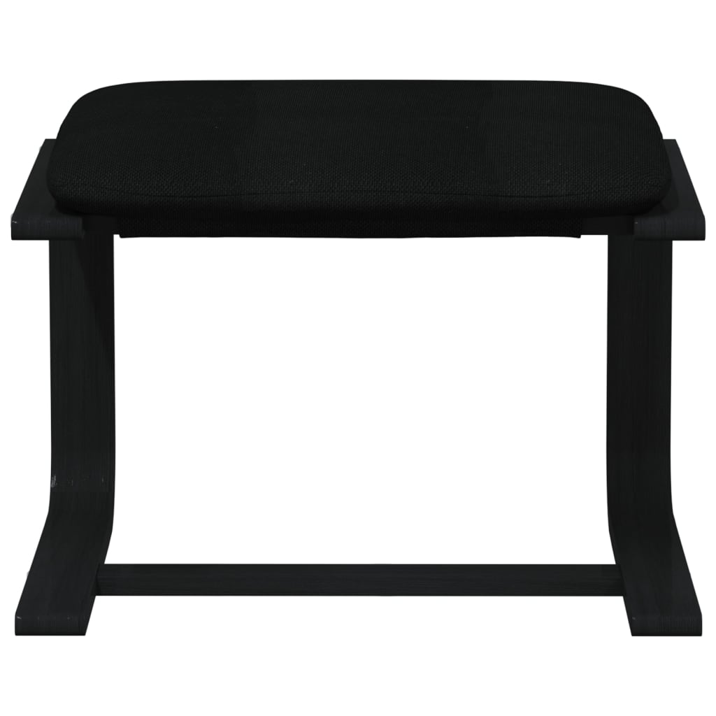 Vilstol med fotpall svart Tyg