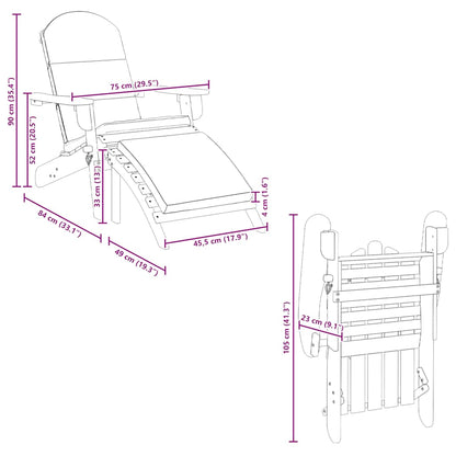 Däckstol med fotpall massivt akaciaträ