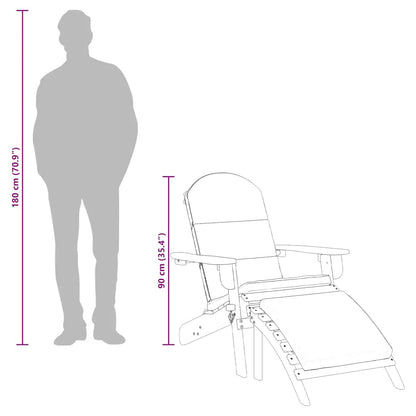 Däckstol med fotpall massivt akaciaträ