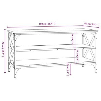 Tv-bänk svart 100x40x50 cm konstruerat trä