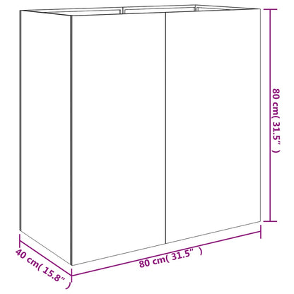 Odlingslåda 40x80x80 cm rosttrögt stål