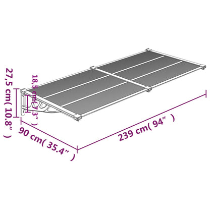 Entrétak svart 239x90 cm polykarbonat