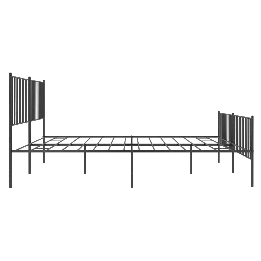 Sängram utan madrass med fotgavel metall svart 180x200 cm