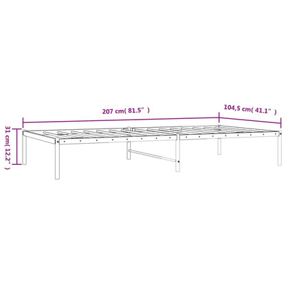 Sängram metall vit 100x200 cm