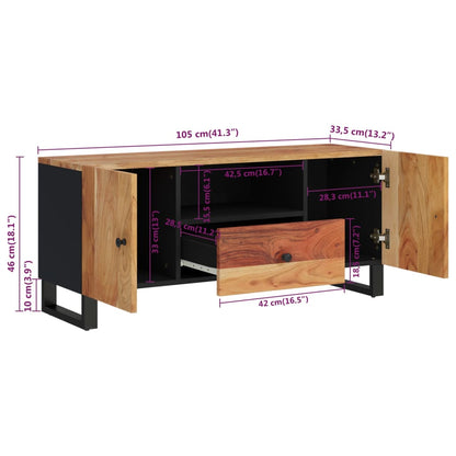 TV-skåp 105x33,5x46 cm massivt akacia och konstruerat trä