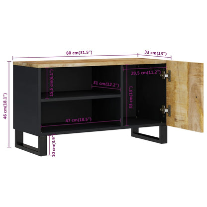 TV-skåp 80x33x46 cm massivt mangoträ och konstruerat trä