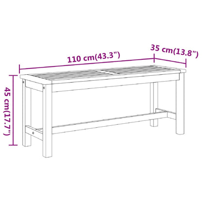 Trädgårdsbänk 110x35x45 cm massivt akaciaträ