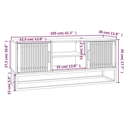 Tv-bänk vit 105x30x45 cm konstruerat trä