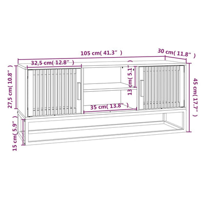 Tv-bänk svart 105x30x45 cm konstruerat trä