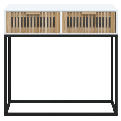 Konsolbord vit 80x30x75 cm konstruerat trä och järn