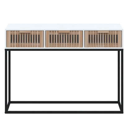 Konsolbord vit 105x30x75 cm konstruerat trä och järn