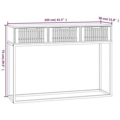 Konsolbord vit 105x30x75 cm konstruerat trä och järn