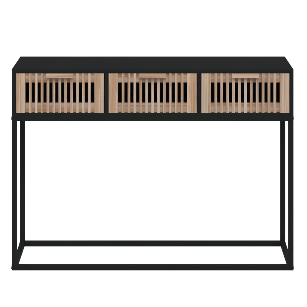 Konsolbord svart 105x30x75 cm konstruerat trä och järn