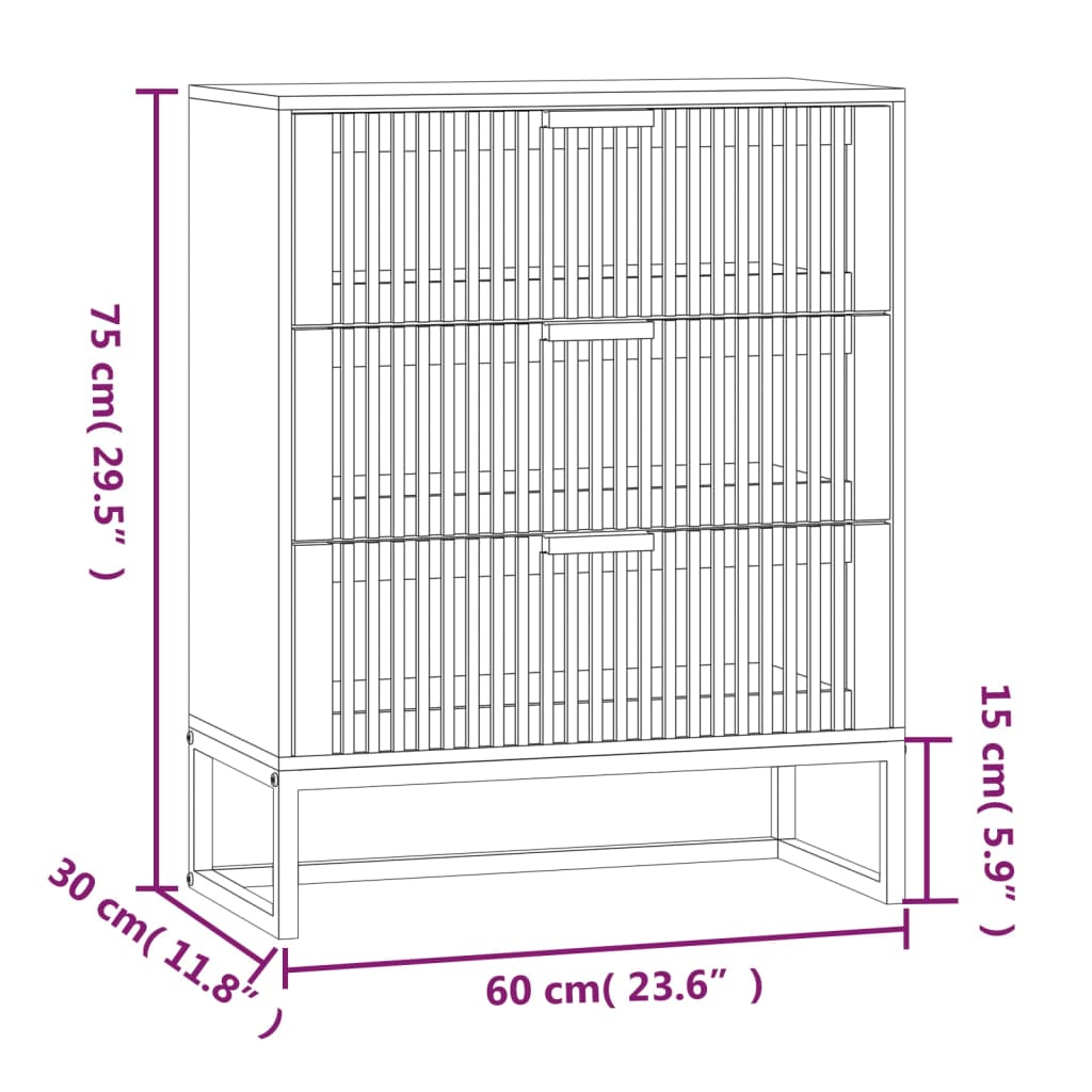 Förvaringsskåp vit 60x30x75 cm konstruerat trä