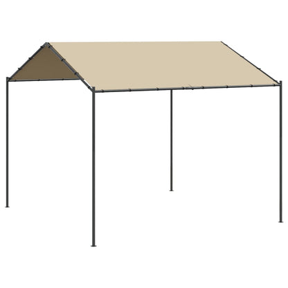 Paviljong beige 3x3 m stål och tyg