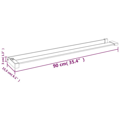 Duschhylla för duschvägg svart 90 cm gjuten aluminium