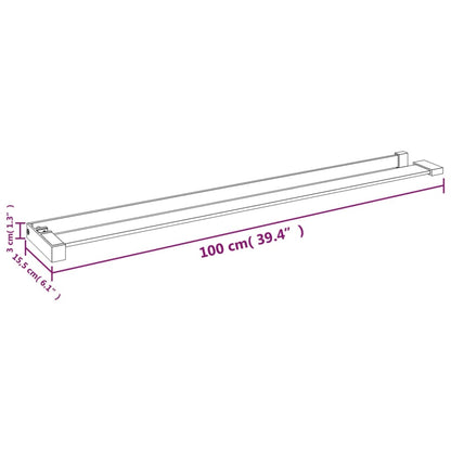 Duschhylla för duschvägg svart 100 cm gjuten aluminium