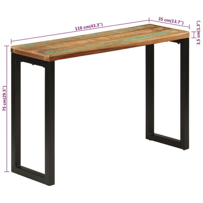 Avlastningsbord 110x35x75 cm massivt återvunnet trä