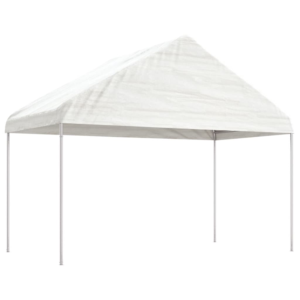 Paviljong med tak vit 4,08x2,23x3,22 m polyeten