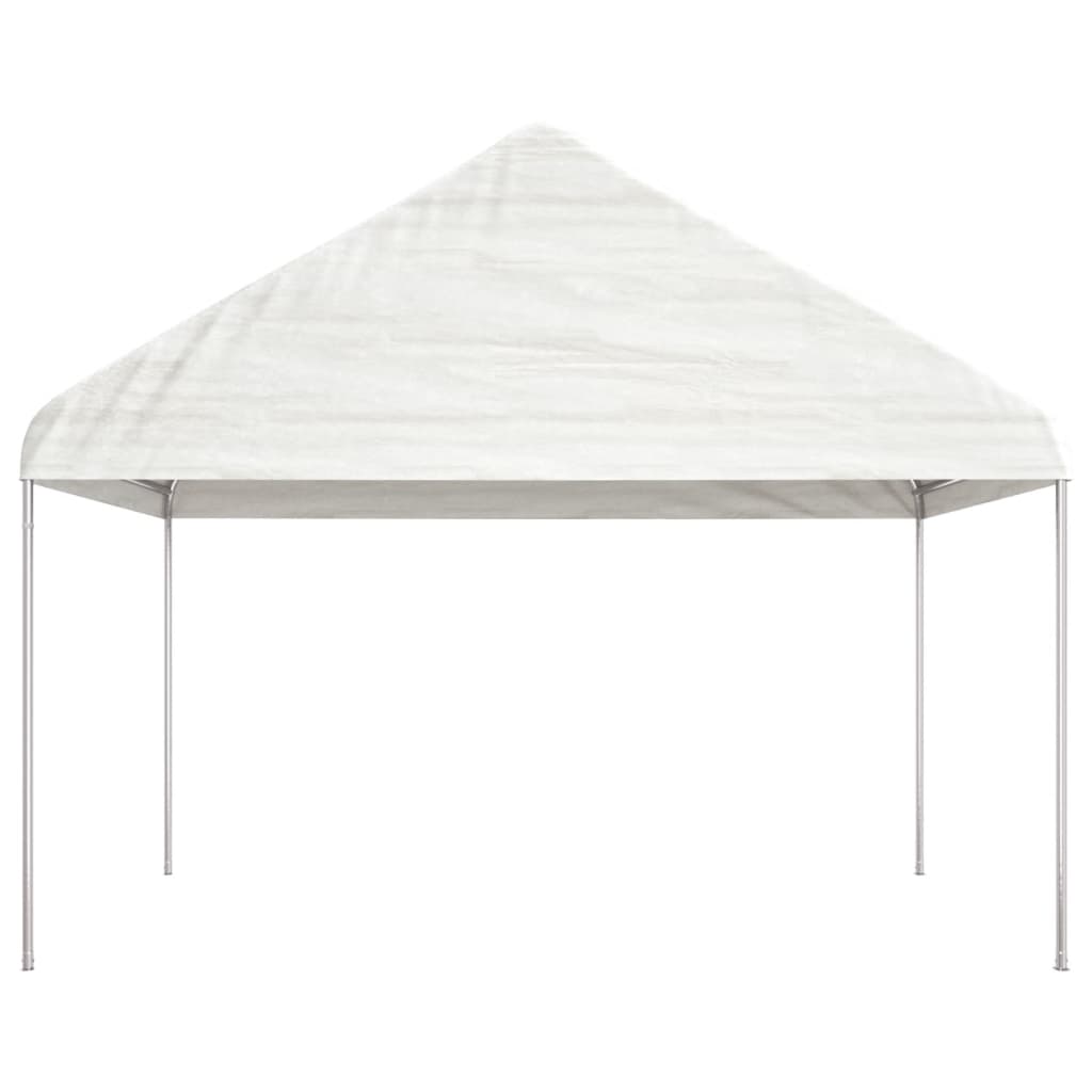 Paviljong med tak vit 4,08x2,23x3,22 m polyeten