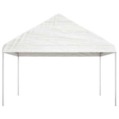 Paviljong med tak vit 4,08x2,23x3,22 m polyeten