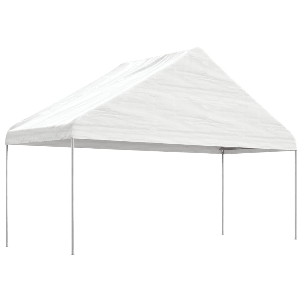Paviljong med tak vit 5,88x2,23x3,75 m polyeten