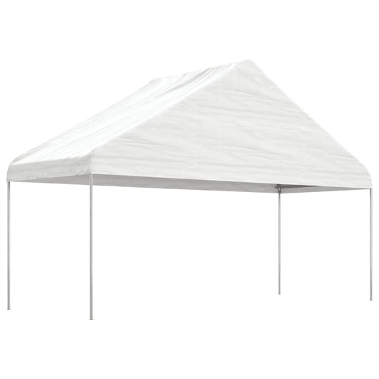 Paviljong med tak vit 5,88x2,23x3,75 m polyeten