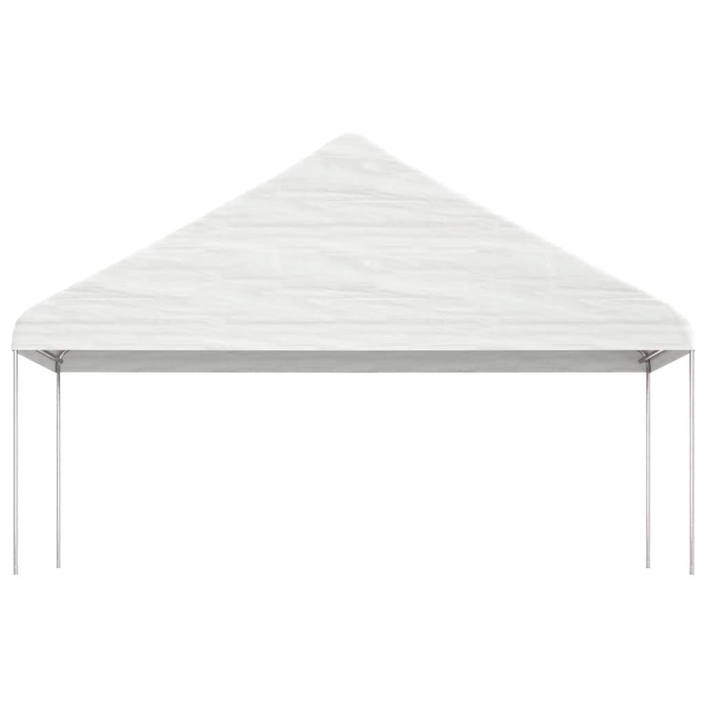 Paviljong med tak vit 5,88x2,23x3,75 m polyeten