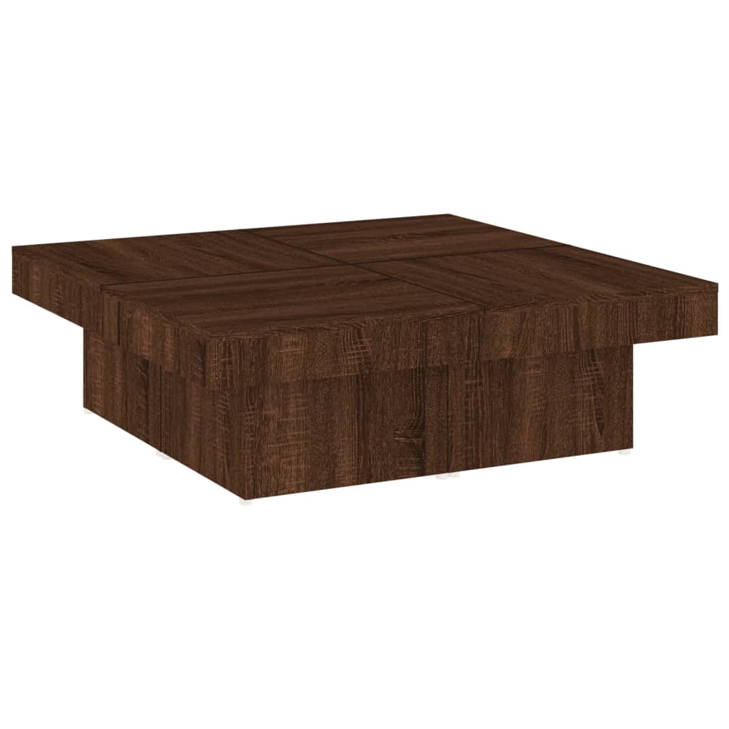 Soffbord brun ek 90x90x28 cm konstruerat trä