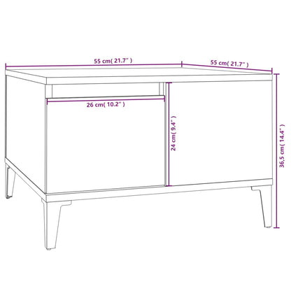 Soffbord vit 55x55x36,5 cm konstruerat trä