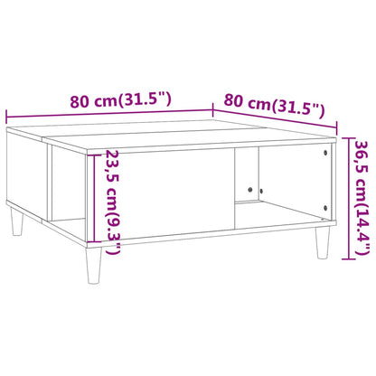 Soffbord vit 80x80x36,5 cm konstruerat trä