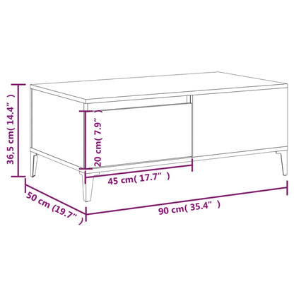 Soffbord svart 90x50x36,5 cm konstruerat trä