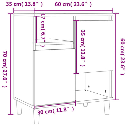 Byrå betonggrå 60x35x70 cm konstruerat trä