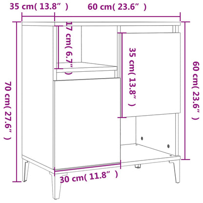 Byrå betonggrå 60x35x70 cm konstruerat trä