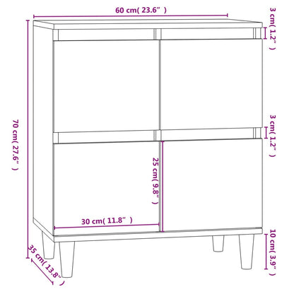 Byrå vit 60x35x70 cm konstruerat trä