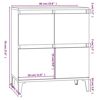 Byrå vit 60x35x70 cm konstruerat trä