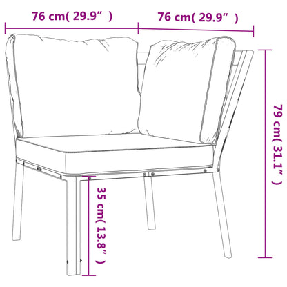 Trädgårdsstol med grå dynor 76x76x79 cm stål