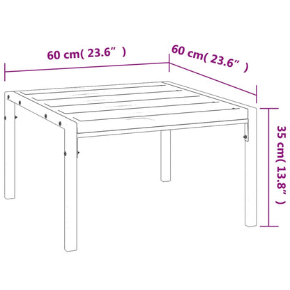 Soffbord för trädgården svart 60x60x35 cm stål