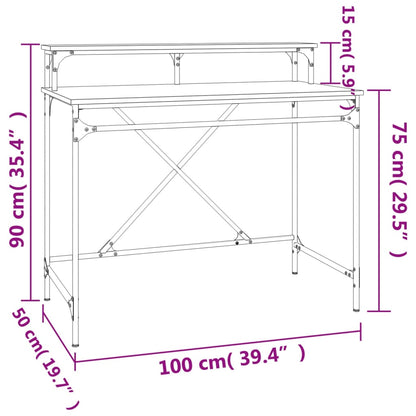 Skrivbord svart 100x50x90 cm konstruerat trä och järn