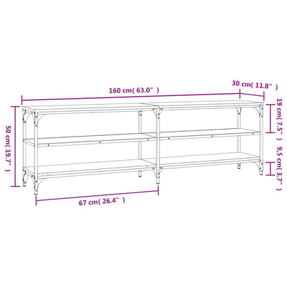Tv-bänk brun ek 160x30x50 cm konstruerat trä